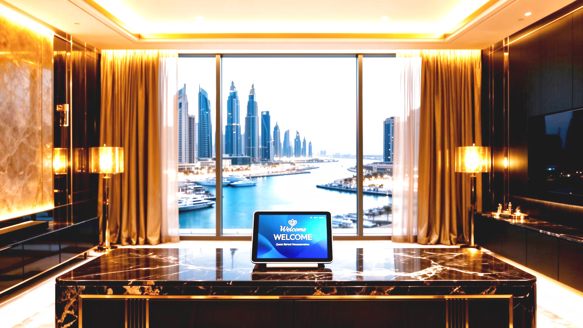 Luxury holiday home with smart welcome routine